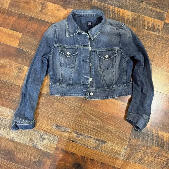 Gap Kids Jean Jacket Denim Snap Front Coat Boys Girls Unisex Size Medium - Picture 1 of 6